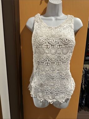 Lilly Pulitzer Target Collab White Crochet Lace Top